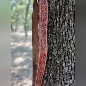 Beautiful tooled leather western belt